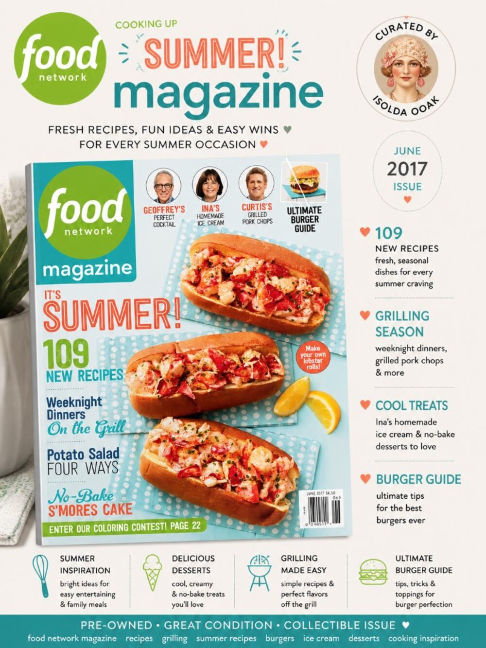 Food Network Magazine June 2017 Summer Recipes Grilling Burgers Ice Cream
